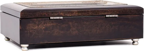 Vista 6 de Cottage Garden Many Women Do Noble Things Burlwood Jewelry - Caja de música que reproduce una gracia increíble