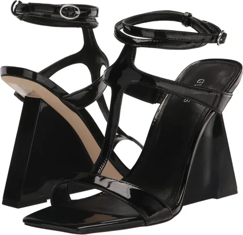 Vista 7 de GUESS Tacones de cuña Bacio metálicos con correa en T para mujer
