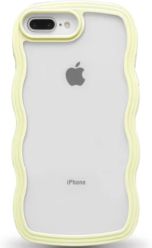Vista 147 de Anuck Funda para iPhone 13 Pro con borde ondulado, diseño trasero transparente, agarre antideslizante, forma de marco rizado ondulado, a prueba