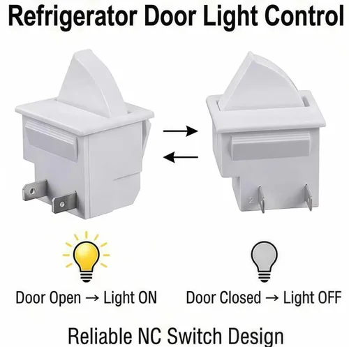 Vista 5 de Interruptor de luz de puerta de refrigerador de 2 pies para GE Whirlpool, Maytag, Admiral, Amana ((2PCS)