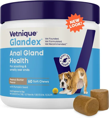 Vista 2 de Glandex - Paquete de spray antipicazón para glándulas anales y medicamentos para perros, fibra, probióticos y enzimas digestivas con hidrocortisona