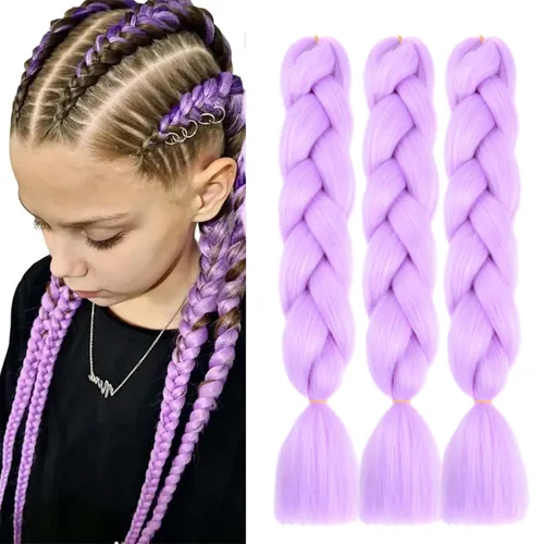 Vista 16 de Beige (613) Cabello trenzado 6 paquetes de extensiones de cabello sintético de 24 pulgadas, extensiones de cabello trenzado Jumbo Ombre trenzado