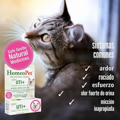 Vista 3 de Homeopet UTI Plus para infecciones urinarias para gatos, 0.5 oz