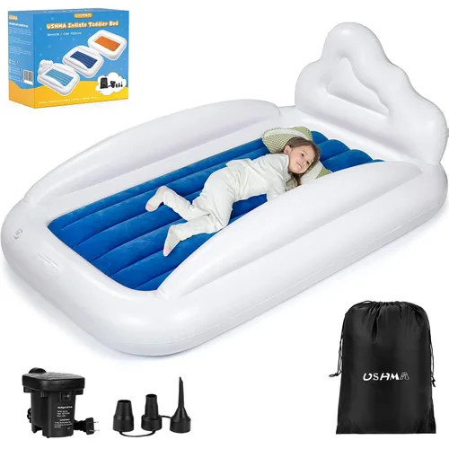 Vista 6 de USHMA Cama de viaje para niños pequeños, cama inflable portátil para niños Colchón de aire para niños Cama de viaje para niños, colchón inflable