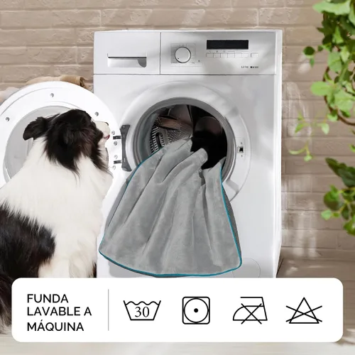 Vista 9 de Bedsure Cama para perros de espuma viscoelástica para perros pequeños, camas ortopédicas para mascotas para jaula con funda extraíble lavable y Gris