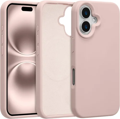 Vista 387 de Funda magnética de silicona para iPhone 13 Pro, color blanco antiguo [Compatible con Magsafe] [Forro de microfibra suave antiarañazos], funda