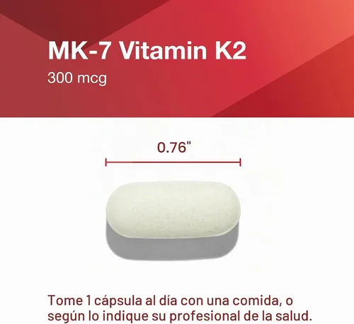 Vista 7 de PROTOCOL FOR LIFE BALANCE Vitamina K2 MK-7 300mcg, salud ósea*, 60 cápsulas