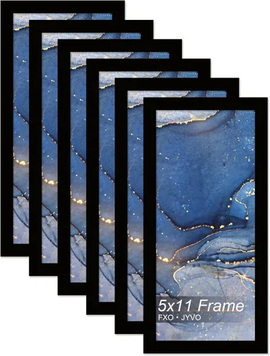 Vista 124 de Fxojyvo Marco de fotos de 5 x 8 pulgadas, marco negro para póster de fotos de 5 x 8 pulgadas, peso ligero y altamente transparente, marco de 5 x 8