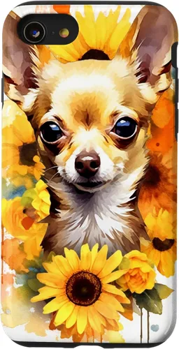 Vista 18 de Chihuahua Dog Watercolor Funda de girasol Chihuahua para iPhone 17