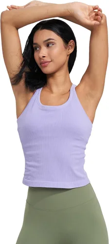 Vista 11 de sphinx cat - Camiseta corta de entrenamiento para mujer, camiseta sin mangas, acanalada, con espalda cruzada y brasier integrado