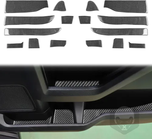 Vista 14 de Adhesivo de fibra de carbono para espejo retrovisor de automóvil, panel de poste triangular, adhesivo de pilar A, compatible con F150 SVT Raptor