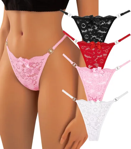 Vista 18 de Banamic Tangas de G-String para Mujer, Bragas T Back, Ropa Interior Sexy y Transpirable negro 258
