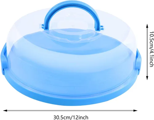 Vista 2 de Portabebés portátil de 12 pulgadas con tapa y magdalenas, tarta de galletas, para bodas, fiestas, baby shower, fiestas de Navidad (azul)