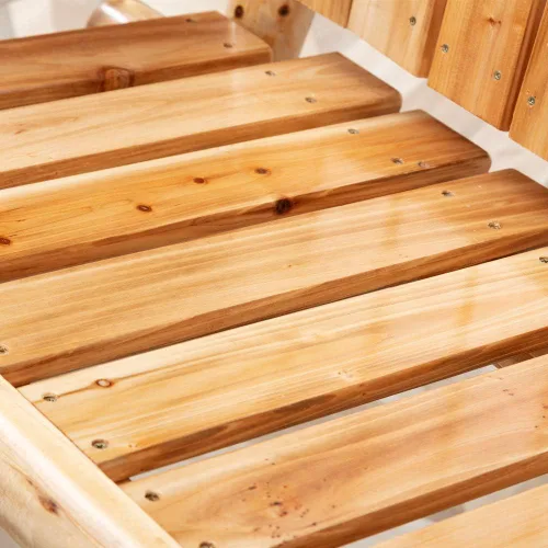 Vista 6 de Anraja Juego de columpios para exteriores, columpios de madera para adultos, asiento de porche colgante para patio trasero, patio, parque infantil