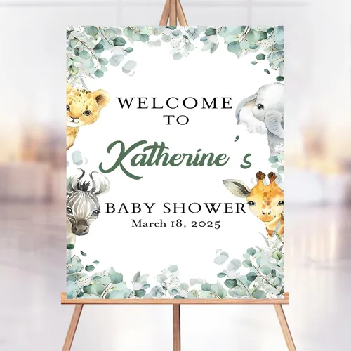 Vista 12 de Letrero de bienvenida personalizado de ciervo dorado para baby shower, decoración temática de bosque, decoración de fiesta de bebé, letrero