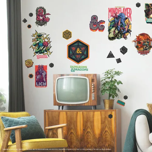 Vista 6 de RoomMates Calcomanías de pared de pelar y pegar Calabozos y Dragones