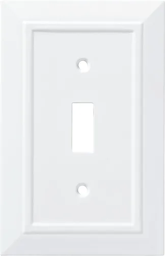 Vista 16 de Franklin Placa de pared/placa para interruptores/funda, simple, de arquitectura clásica, de bronce, Blanco, W35242-PW-C