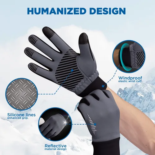 Vista 4 de SIMARI - Guantes de invierno para hombres y mujeres, para pantalla táctil, guantes de invierno, guantes de trabajo para correr, conducir, montar