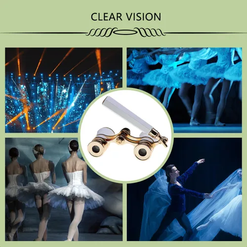 Vista 6 de BLACKICE Lentes de ópera, prismáticos de teatro de 3 x 25 pulgadas, mini anteojos de ópera compactos con mango ajustable, binoculares portátiles