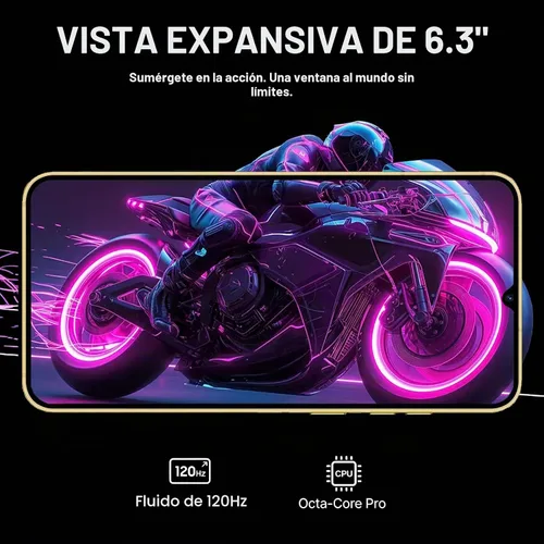 Vista 2 de I25+ Ultra Desbloqueado Teléfono Android 14, Octa-core Smartphone Celular, Batería de 6800mAh Carga Rápida, Pantalla FHD+ de 6.3", 4GB+128GB, Cámara