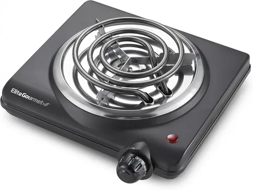 Vista 9 de Elite Gourmet Quemador eléctrico para encimera, placa caliente de hierro fundido de 1000 W, 7 ajustes de calor, estufa portátil para RV, dormitorio