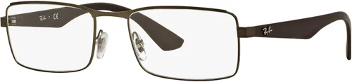 Vista 2 de Ray-Ban RX6332 - Marco rectangular para lentes recetados para hombre, bronce mate, 2.165in, Metálico Mate, 55 mm