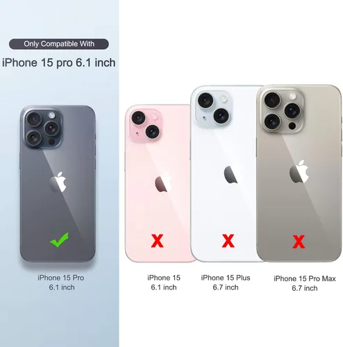 Vista 3 de ULAK Funda tipo cartera compatible con iPhone 15 Pro con tarjetero y diseño de flores, para mujeres y niñas, piel sintética, con función atril