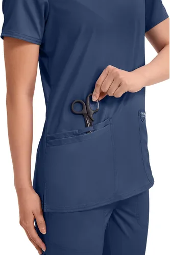 Vista 2 de Workwear Revolution Mujeres Scrubs Top V-cuello WW620