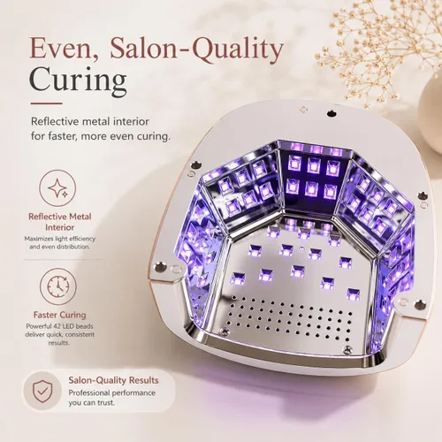 Vista 5 de Lámpara de uñas inalámbrica LED UV de 96 W para uñas de gel y acrílicas, secador de uñas recargable con batería de 15600 mAh (más de 60 usos)