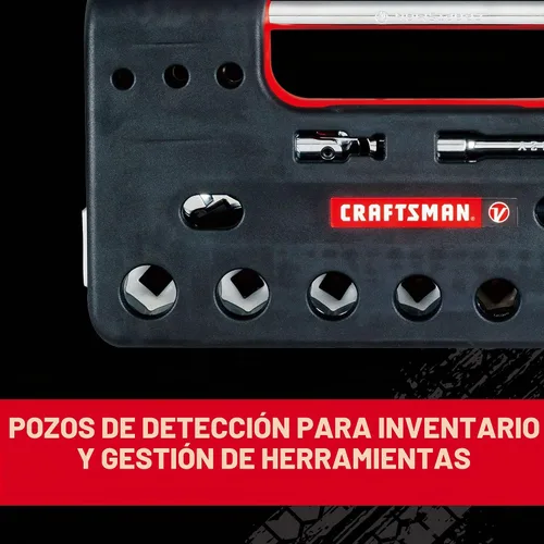 Vista 5 de Juego de llaves CRAFTSMAN V-SERIES, poco profundo MM, accionamiento de 3/8 pulgadas, 18 piezas (CMMT45753V)