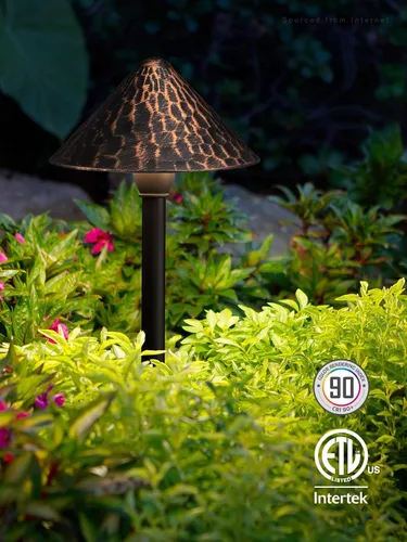 Vista 2 de LEONLITE Luz LED de camino de paisaje de bajo voltaje, 3 W 12-24 V CA/CC, iluminación de camino con cable, luz exterior para césped de patio, ETL