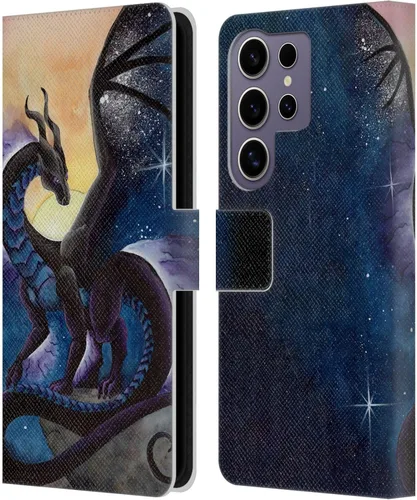 Vista 123 de Head Case Designs Officially Licensed Carla Morrow Galactic Entrancement Dragons Leather Wallet Case Compatible with Samsung Galaxy A07 4G