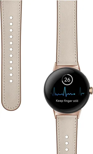 Vista 3 de Correa de cuero compatible con Google Pixel Watch, correa de repuesto, transpirable, para Google Pixel Watch, accesorios para reloj inteligente