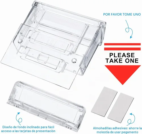 Vista 5 de Crtiin Tarjetero acrílico transparente impermeable para tarjetas de visita para exteriores, soporte de pared para automóvil con calcomanía Take One