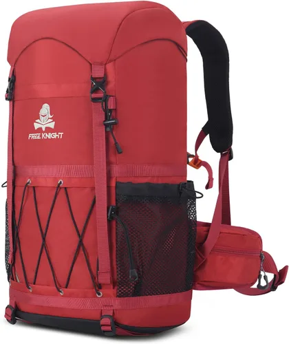 Vista 12 de Bseash Mochila de senderismo impermeable de 40L con cubierta para lluvia, bolsa de viaje deportiva al aire libre para camping, escalada, ciclismo