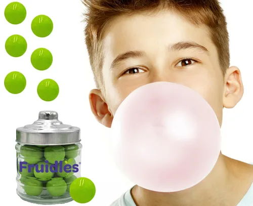 Vista 6 de Fruidles Bolas de goma con sabor a frutas, golosinas de bufé de dulces, repuestos de tamaño de máquina, certificado Kosher Parve, 1 pulgada