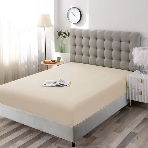 Vista 2 de Sfoothome Sábana bajera ajustable tamaño individual con bolsillos profundos, microfibra suave y cómoda, resistente a la decoloración y a las Beige