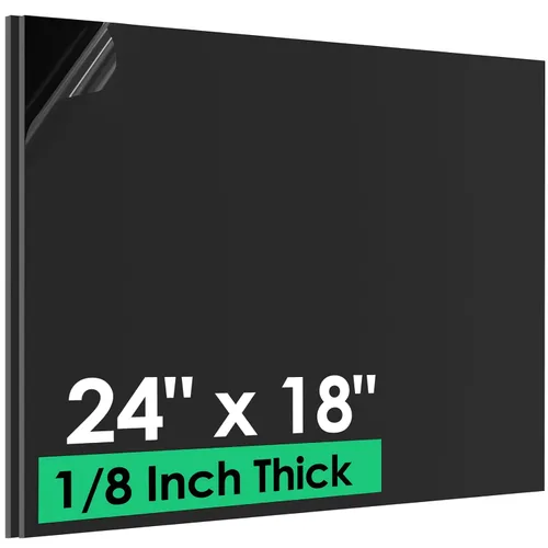 Vista 11 de Hoja de plástico ABS de 1/8 pulg. de grosor (3 mm) - 12" x 8", tablero termoplástico rígido impermeable negro para letreros, manualidades, proyectos