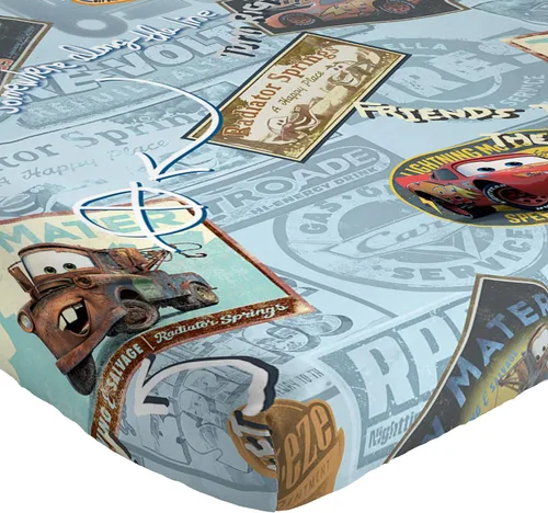 Vista 2 de Jay Franco - Juego de sábanas de tamaño individual Tune Up de Cars, de Disney Pixar, de 3 piezas, azul