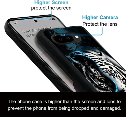 Vista 1893 de Compatible con Google Pixel 4A 5G Mobile Case Creative Acrylic Panel trasero Silicona Protección Grip especialmente diseñado para Google Pixel 4A 5G