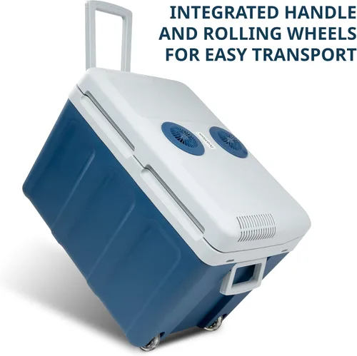 Vista 4 de Ivation Enfriador y calentador eléctrico con ruedas y asa Refrigerador termoeléctrico portátil de 48 cuartos de galón (45 L) para vehículos