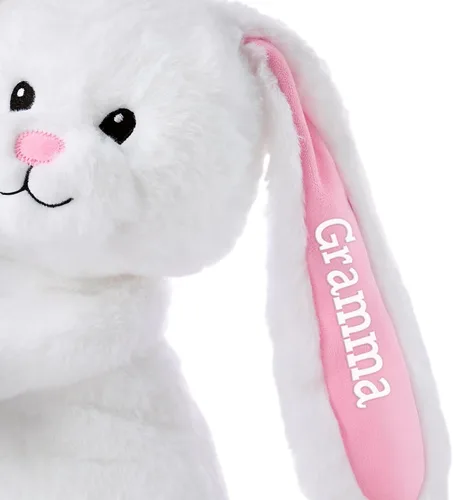 Vista 4 de Let's Make Memories Conejitos de peluche personalizados para abrazar, día de San Valentín, para parejas, para él, para ella, Amor, Te Amo, conejito