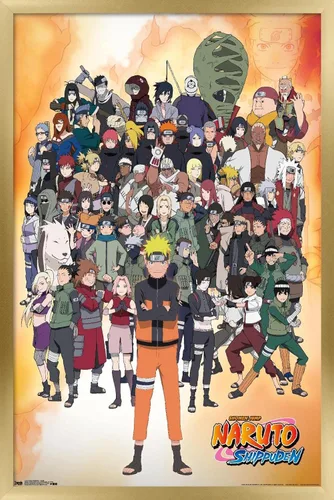 Vista 15 de Trends International Naruto Shippuden - Póster de pared grupal, 14.725 x 22.375 pulgadas, versión con marco de madera tipo granero