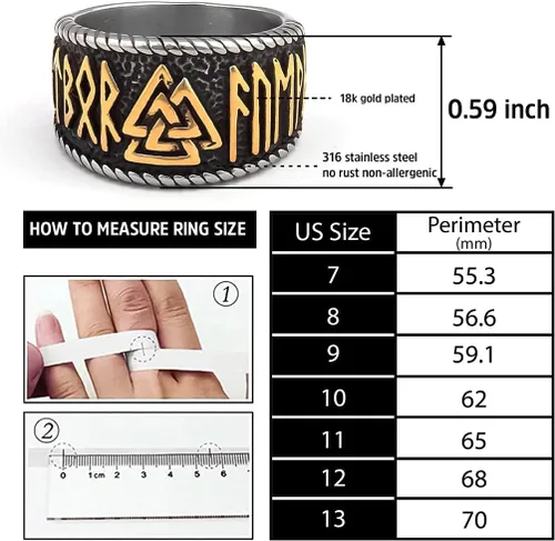 Vista 5 de BAVIPOWER Colgante de cabeza de lobo vikingo, cadena de quilla de acero inoxidable, collar nórdico, potente joyería pagana para hombres y mujeres