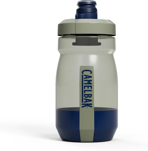 Vista 8 de CamelBak Podium botella de agua para bicicleta con compresión, negra, 15 onzas Easy Squeeze Design, High Flow Self Sealing Cap, Secure Bike Cage