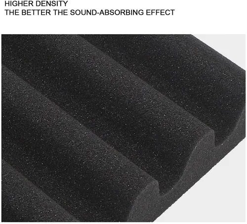 Vista 3 de Paquete de 12 paneles de espuma acústica de alta densidad a prueba de sonido, paneles de absorción ignífugos de 12 x 12 x 2 pulgadas