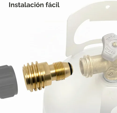 Vista 4 de VANCOCO Adaptador de tanque de propano de latón POL a QCC1/Type1, antiguo a nuevo, para válvula de servicio de tanque POL LP a manguera QCC1/Type1