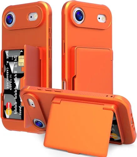 Vista 13 de Funda compatible con iPhone 14 Pro Max con espejo con tarjetero y soporte para tarjetas, bonita funda de lujo con espejo de maquillaje a la moda