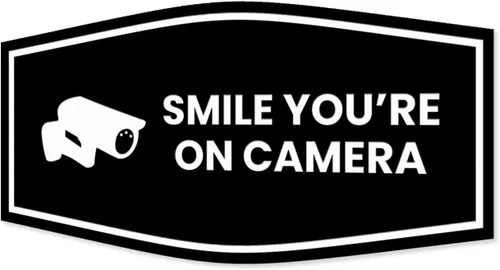 Vista 86 de Fancy Smile You're On Camera Letrero (negro) - Mediano (1 unidad)
