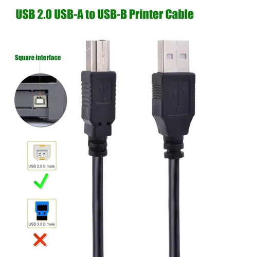 Vista 4 de Alitutumao Cable de impresora USB 2.0, cable de impresora USB A a B de alta velocidad a computadora compatible con Canon, HP, Brother, Dell